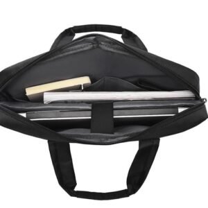 Premium 17-Inch Oxford Fabric Laptop Bag – Spacious Plain Black Waterproof Office Messenger Briefcase