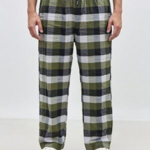 Men Casual Wear Cotton Drawer Trouser Checked Style Comfortable Soft Fabric Elastic Waist Daily Wear